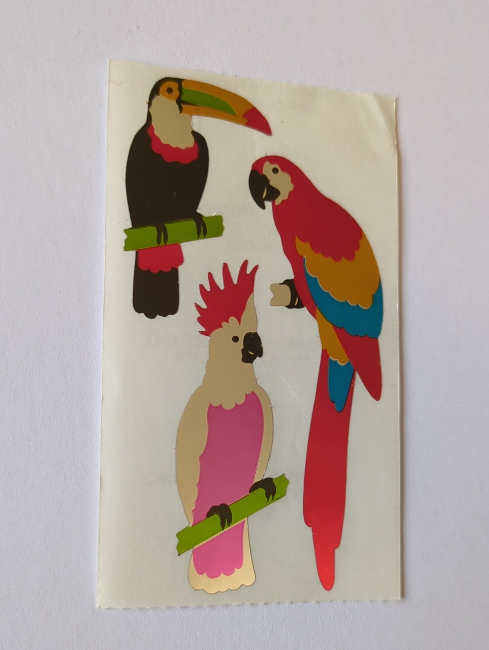 ☀VTG Hambly Studios Tropical Birds Sticker Sheet Macaw Toucan Cockatoo